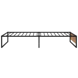 Cadre de lit sans matelas noir métal 100x200 cm 