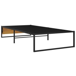 Cadre de lit sans matelas noir métal 100x200 cm 