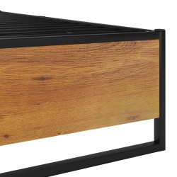 Cadre de lit sans matelas noir métal 100x200 cm 