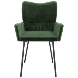 Chaises à manger lot de 2 Vert foncé Velours 