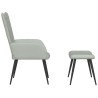 Chaise de relaxation avec repose-pied Gris clair Velours 