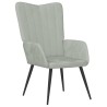 Chaise de relaxation avec repose-pied Gris clair Velours 