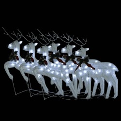Rennes de Noël 6 pcs Blanc 120 LED 