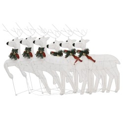 Rennes de Noël 6 pcs Blanc 120 LED 