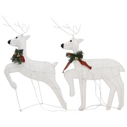 Rennes de Noël 6 pcs Blanc 120 LED 