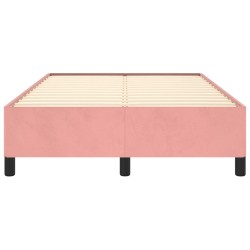 Cadre de lit sans matelas rose 120x190 cm velours 