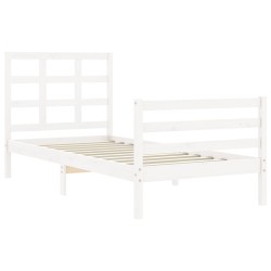 Cadre de lit sans matelas blanc 100x200 cm bois massif 