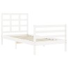 Cadre de lit sans matelas blanc 100x200 cm bois massif 