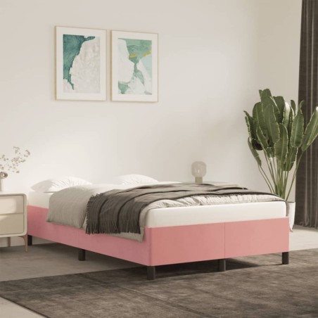 Cadre de lit sans matelas rose 120x190 cm velours 