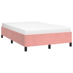 Cadre de lit sans matelas rose 120x190 cm velours 