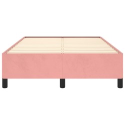 Cadre de lit sans matelas rose 120x190 cm velours 