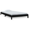 Lit empilable sans matelas noir 100x200 cm bois massif de pin 