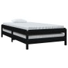 Lit empilable sans matelas noir 100x200 cm bois massif de pin 
