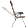 Chaises de camping pliables lot de 2 Marron Aluminium 