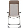 Chaises de camping pliables lot de 2 Marron Aluminium 