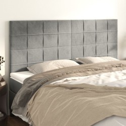 Têtes de lit 4 pcs Gris clair 80x5x78/88 cm Velours 