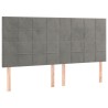 Têtes de lit 4 pcs Gris clair 80x5x78/88 cm Velours 