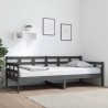 Lit de jour sans matelas gris bois de pin massif 90x200 cm 