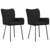Chaises à manger lot de 2 noir tissu 