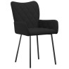 Chaises à manger lot de 2 noir tissu 