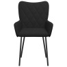 Chaises à manger lot de 2 noir tissu 