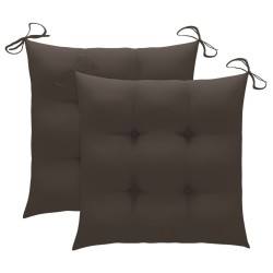 Chaises pliables de jardin lot de 2 avec coussins Bambou 