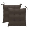 Chaises pliables de jardin lot de 2 avec coussins Bambou 