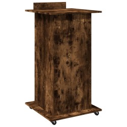 Pupitre et roues et tiroir chêne fumé bois d'ingénierie 