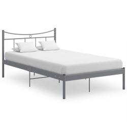 Cadre de lit sans matelas gris métal 120x200 cm 