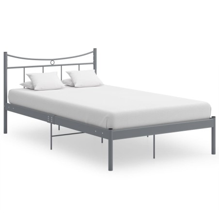Cadre de lit sans matelas gris métal 120x200 cm 