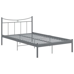 Cadre de lit sans matelas gris métal 120x200 cm 