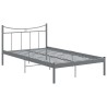Cadre de lit sans matelas gris métal 120x200 cm 