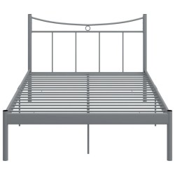 Cadre de lit sans matelas gris métal 120x200 cm 