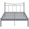 Cadre de lit sans matelas gris métal 120x200 cm 