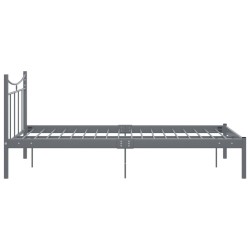 Cadre de lit sans matelas gris métal 120x200 cm 