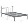 Cadre de lit sans matelas gris métal 120x200 cm 