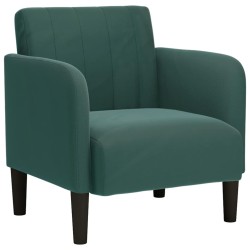 Fauteuil avec accoudoirs vert foncé 54 cm velours 