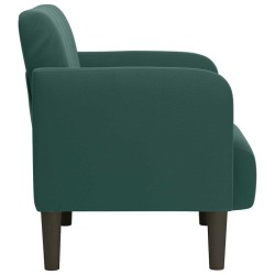 Fauteuil avec accoudoirs vert foncé 54 cm velours 