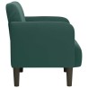 Fauteuil avec accoudoirs vert foncé 54 cm velours 