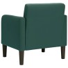 Fauteuil avec accoudoirs vert foncé 54 cm velours 