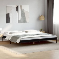 Cadre de lit sans matelas noir 200x200 cm 