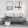 Cadre de lit métal sans matelas avec pied de lit noir 183x213cm 