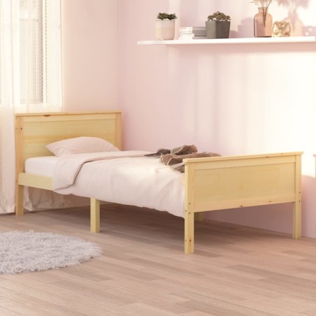 Cadre de lit sans matelas bois de pin massif 90x200 cm 