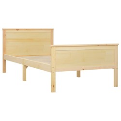 Cadre de lit sans matelas bois de pin massif 90x200 cm 