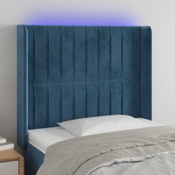 Tête de lit à LED Bleu foncé 83x16x118/128 cm Velours 
