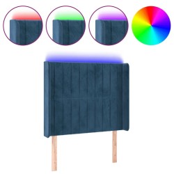 Tête de lit à LED Bleu foncé 83x16x118/128 cm Velours 
