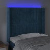 Tête de lit à LED Bleu foncé 83x16x118/128 cm Velours 