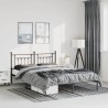 Cadre de lit métal sans matelas avec tête de lit noir 150x200cm 