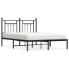 Cadre de lit métal sans matelas avec tête de lit noir 150x200cm 