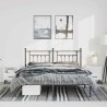 Cadre de lit métal sans matelas avec tête de lit noir 150x200cm 